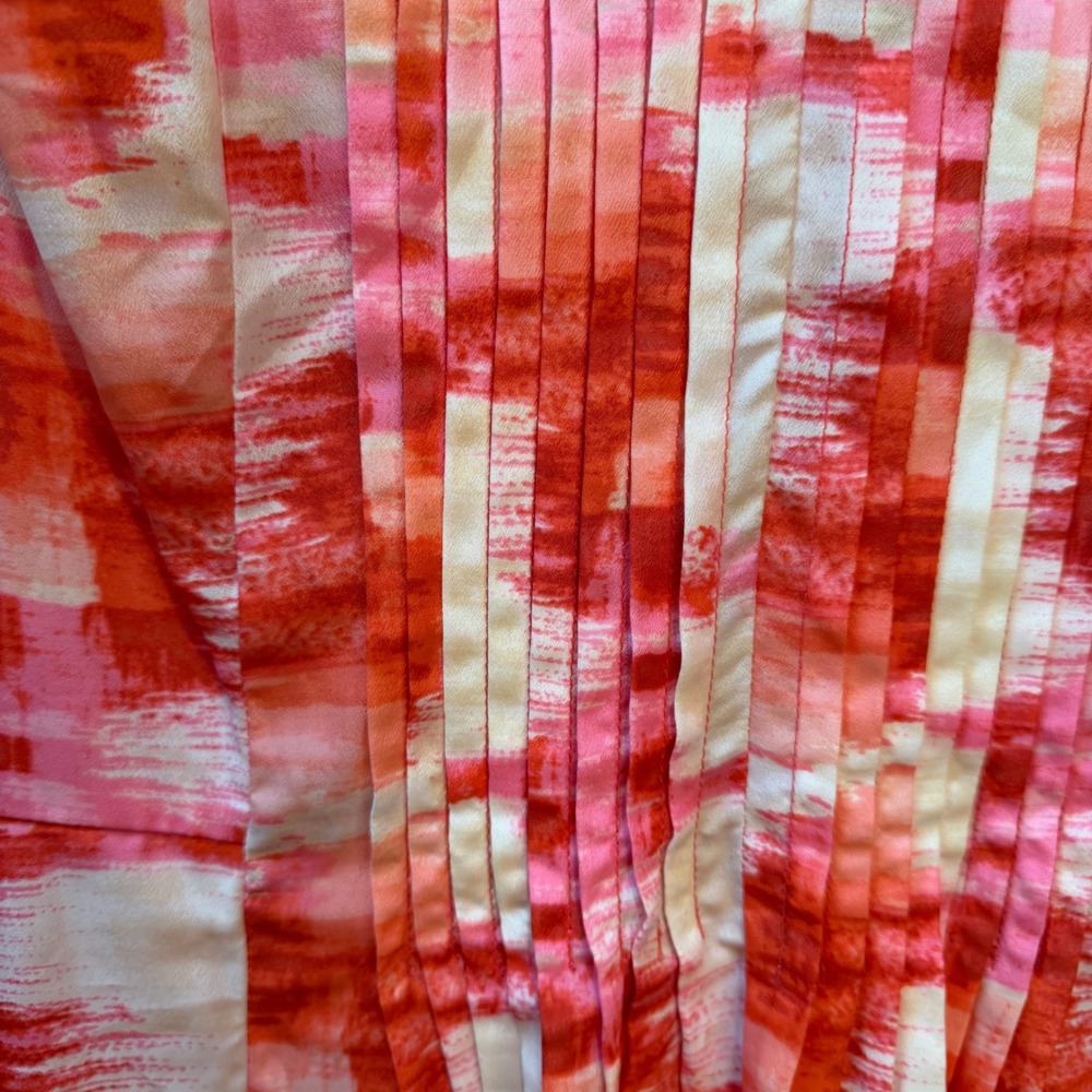 Rabbit Rabbit Rabbit Design Pink Orange Abstract Pintuck Dress‎ 16 Artsy Bright - Picture 3 of 7